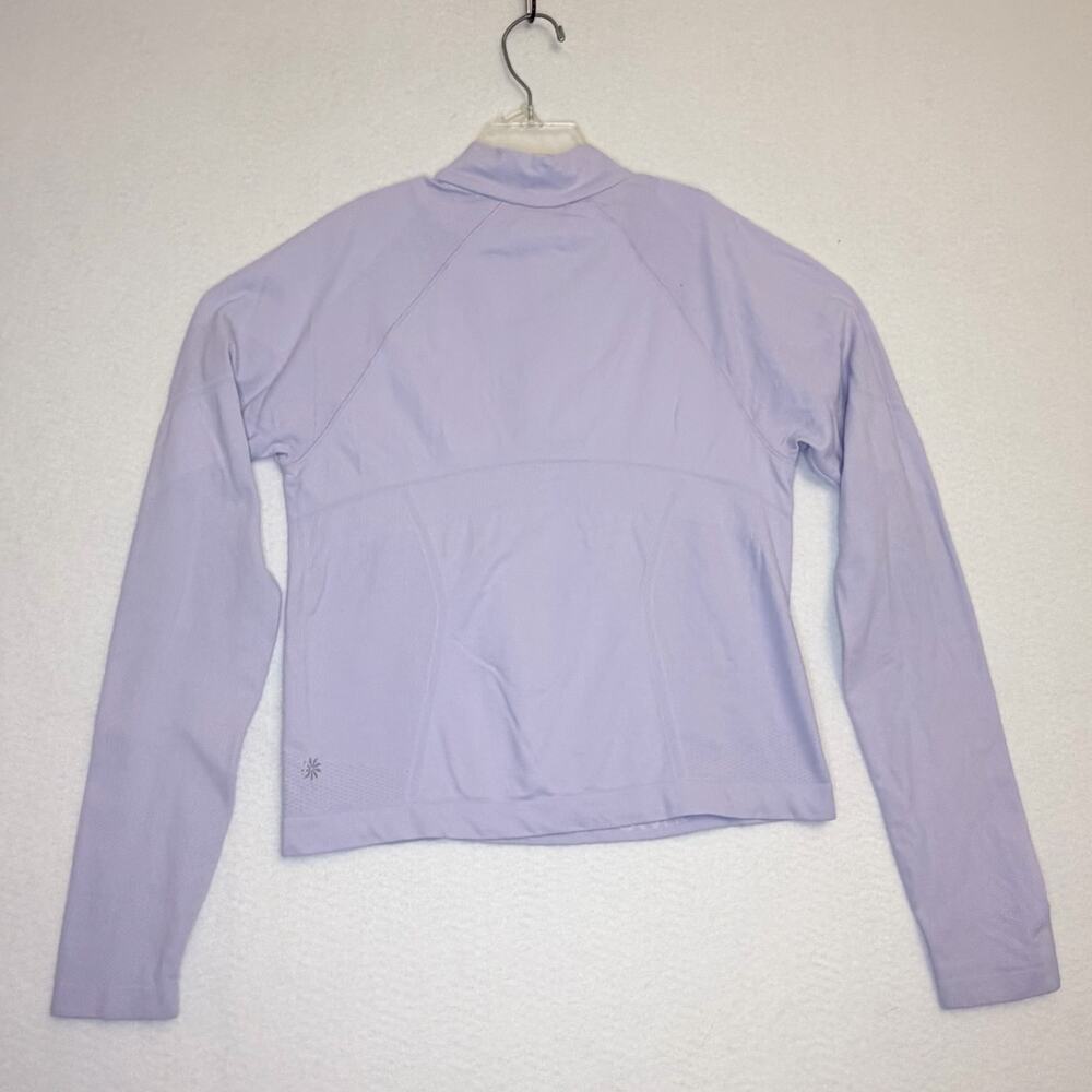 Athleta Girl Power Up Seamless Half Zip Top XL 14 Purple Fall - Picture 3 of 6
